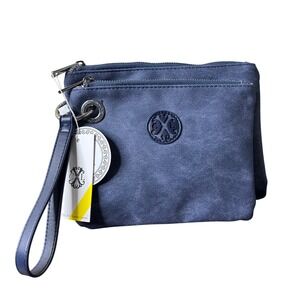 CXL by Christian Lacroix NWT Wristlet Duo Indigo Denim Look Faux Leather